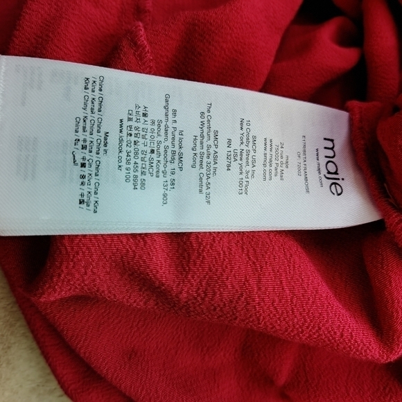 Maje Riseta Embellished Mini Dress Raspberry Red 2 - Picture 7 of 7